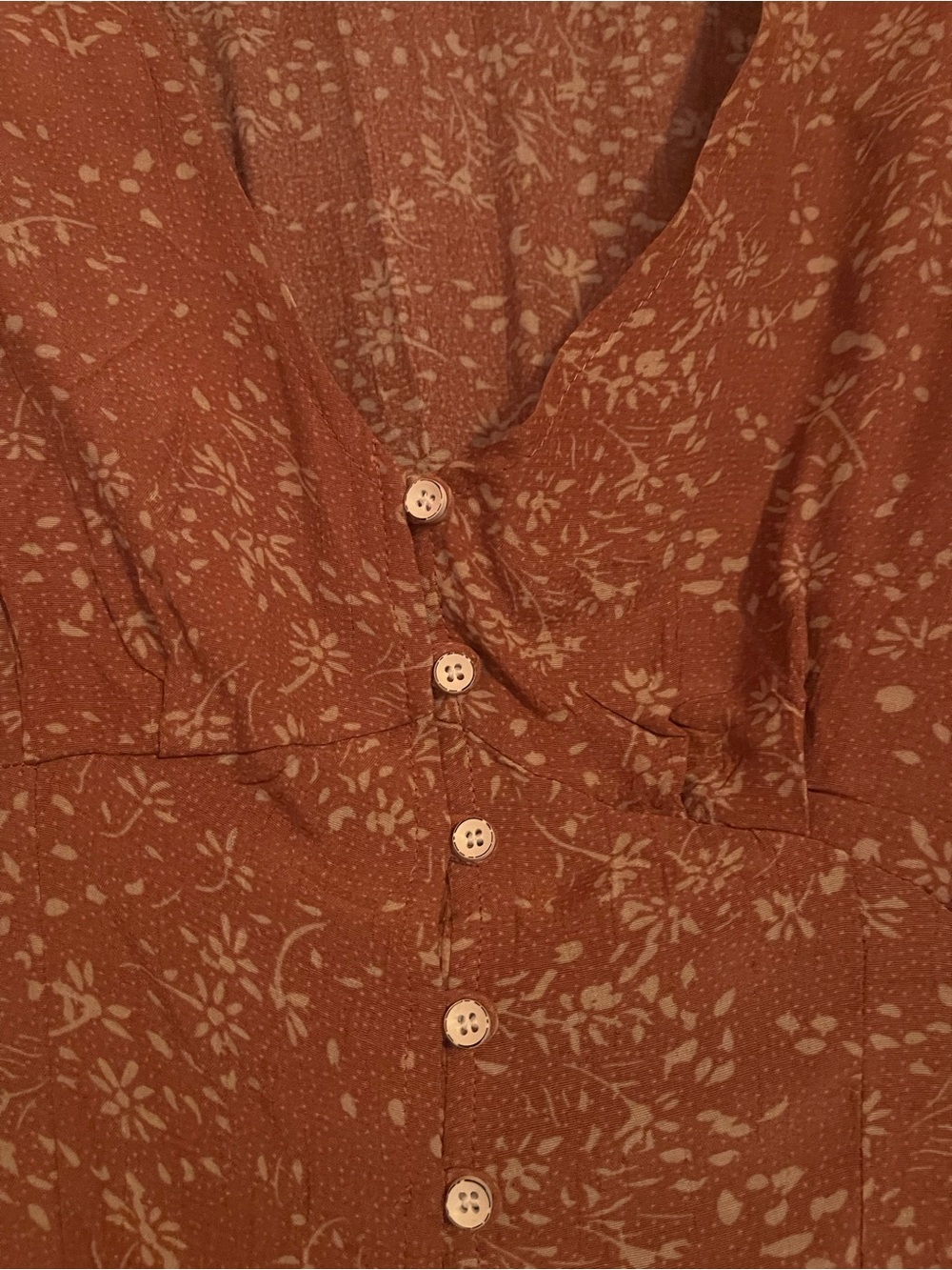Worth Collective Rust Orange Floral Long Sleeve Maxi Dress NWOT - Picture 3 of 6